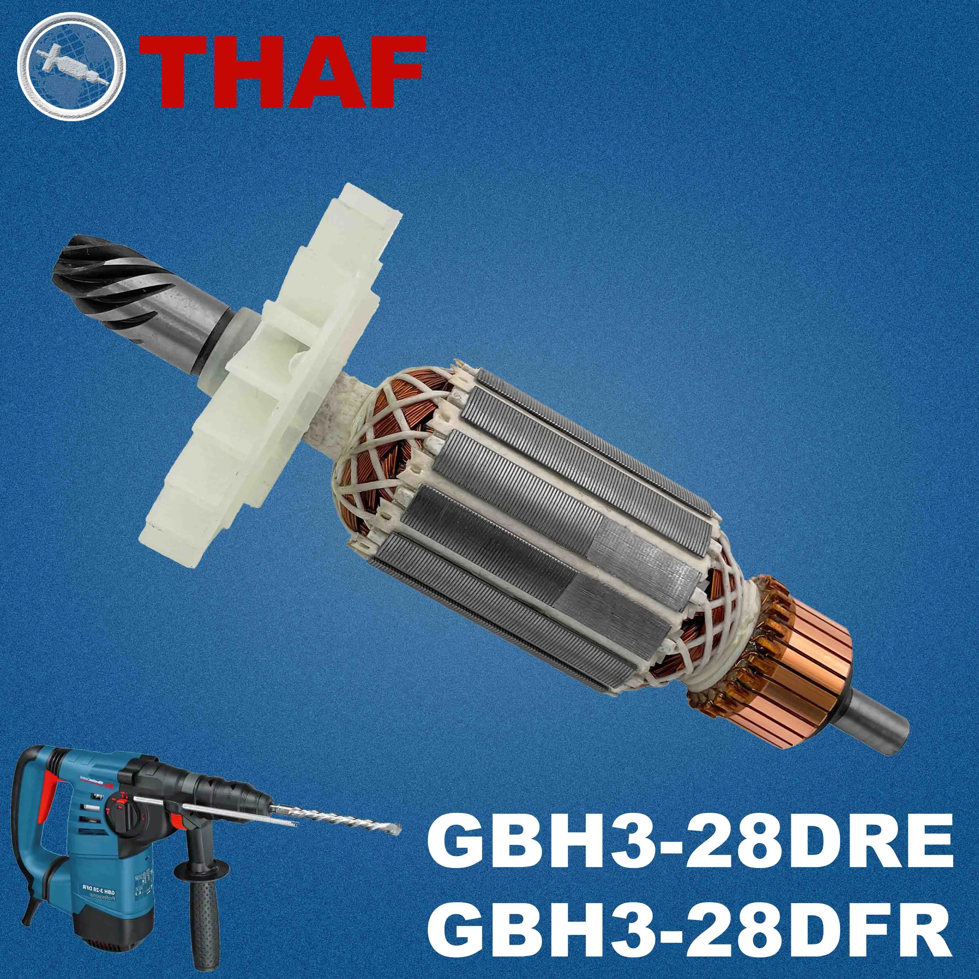 AC 220V 240V GBH3-28DRE GBH3-28DFR Armadura Rotor para BOSCH GBH4-28DFR GBH 3000 Martelo De Perf Peças de reposição Furadeira de impacto GBH 3-28 4-28 DRE DFR