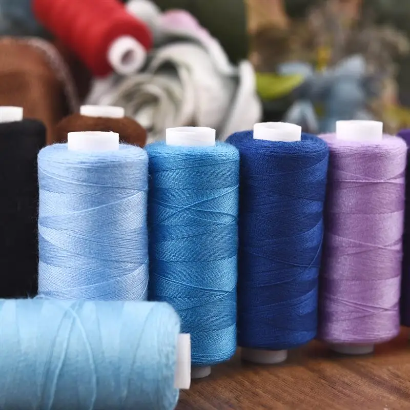 6Pcs/Set 100% Polyester Sewing Thread 400 Yard Each Spool DIY Cross Stitch Embroidery Threads Durable For Home Sewing Kit