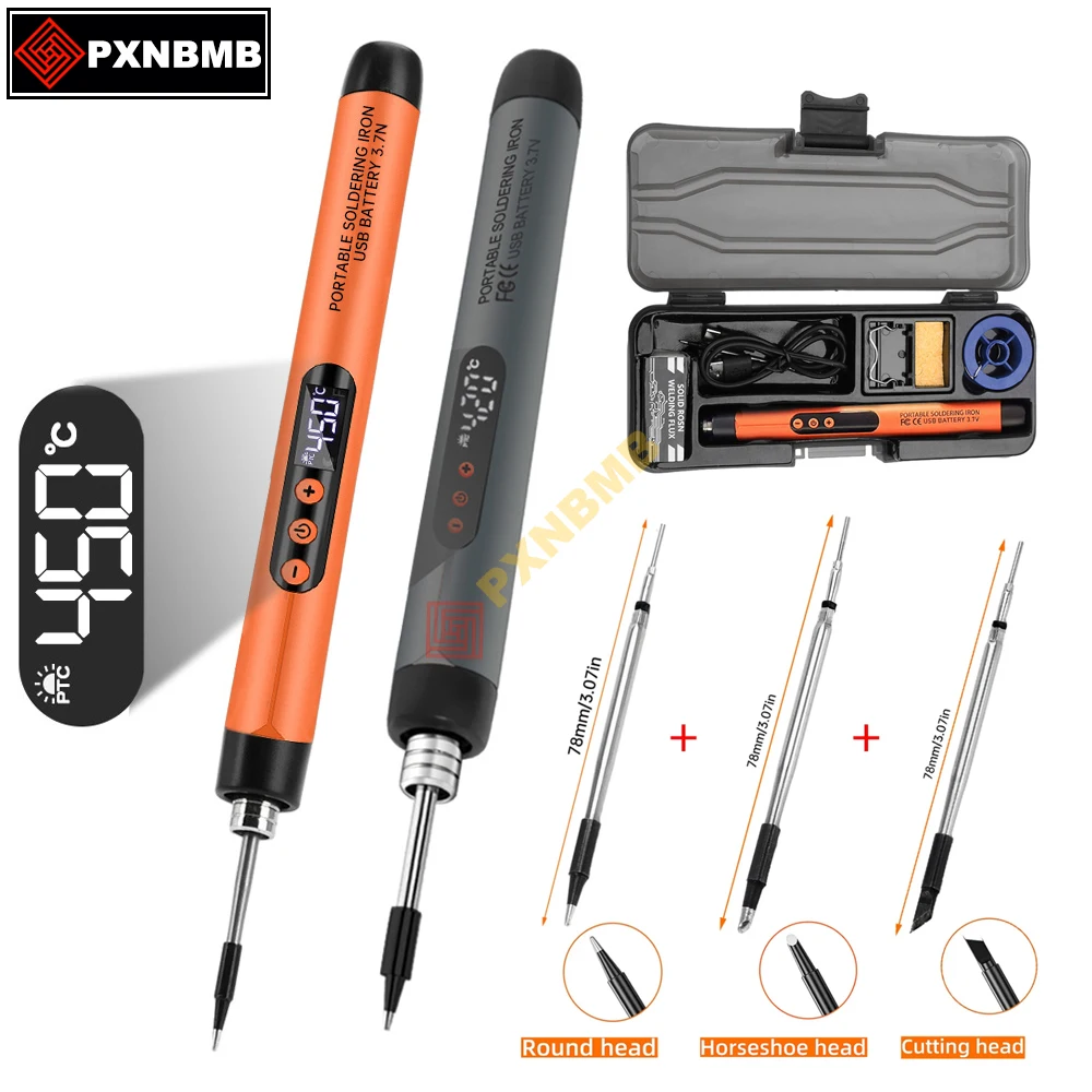 

USB-паяльник 5 В 8 Вт, набор беспроводных электрических паяльников 300-450 ℃ Набор инструментов для сварки припоя с регулируемой температурой