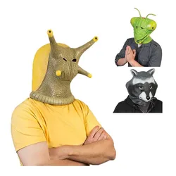 Máscara de Cosplay de cara completa de Caracol Slug, máscara de Animal de látex para Halloween, accesorios de Cosplay de cara feliz, disfraz de fiesta de lujo