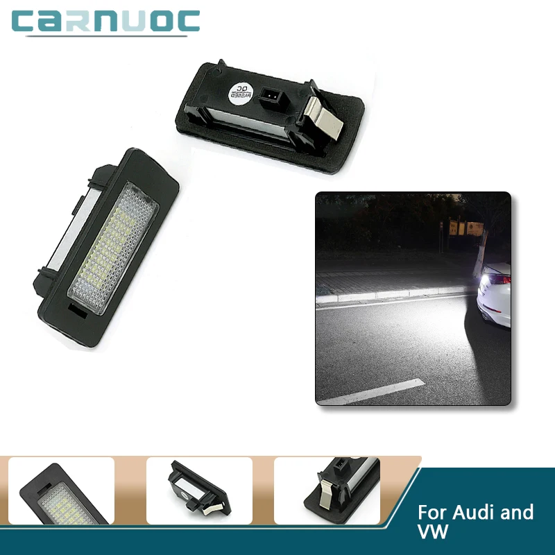 

LED License Plate Lights Plastic For Audi A4 S4 A5 Q5 TT For Volkswagen PASSAT 5D 08 Car Number Licence Plate Light