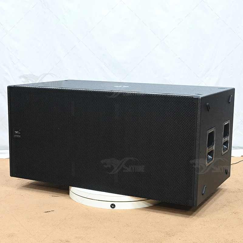 Dual 18-inch powered subwoofer heavy duty DJ bass digital signal processor amplifier professional audio