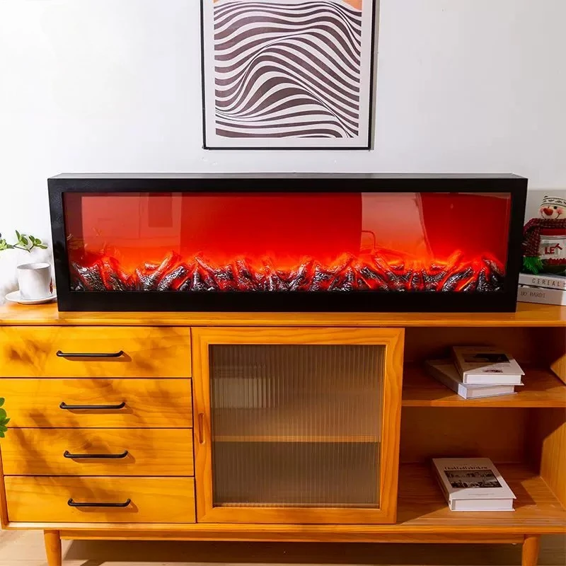 Simulation flame electronic fireplace decorative cabinet ambient light TV cabinet embedded living room decoration