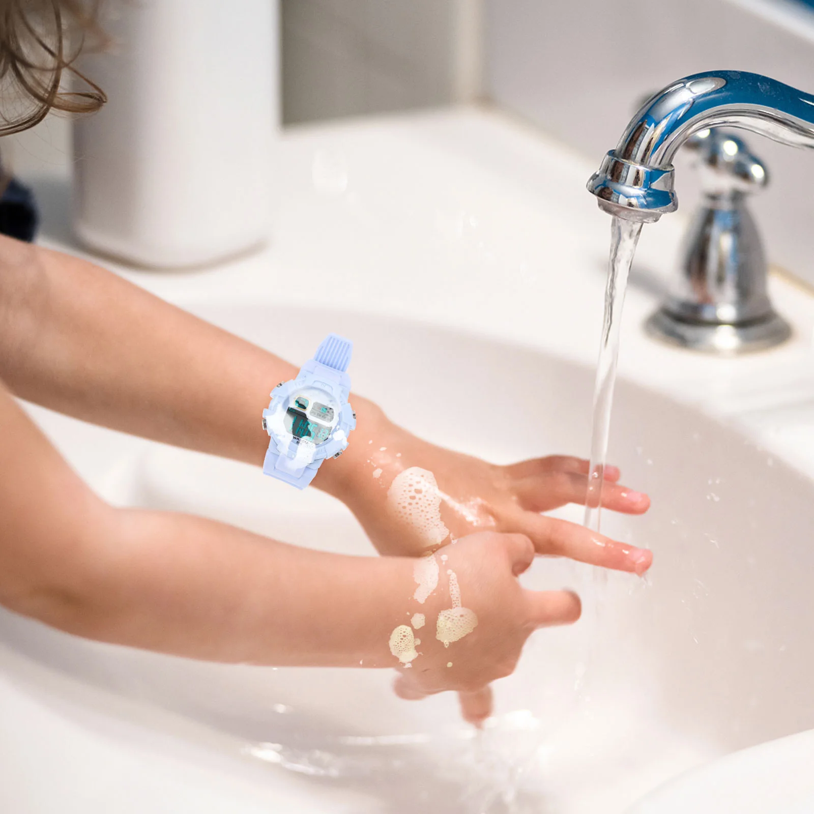 ساعة يد رقمية مضيئة مقاومة للماء للأطفال مع منبه وساعة توقيت وتقويم للأطفال والطلاب في الهواء الطلق #6