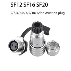 SF12 SF16 SF20 2/3/4/5/6/7/9/10/12Pin Aviation Panel Mount  Waterproof  Connector Male&Female Plug