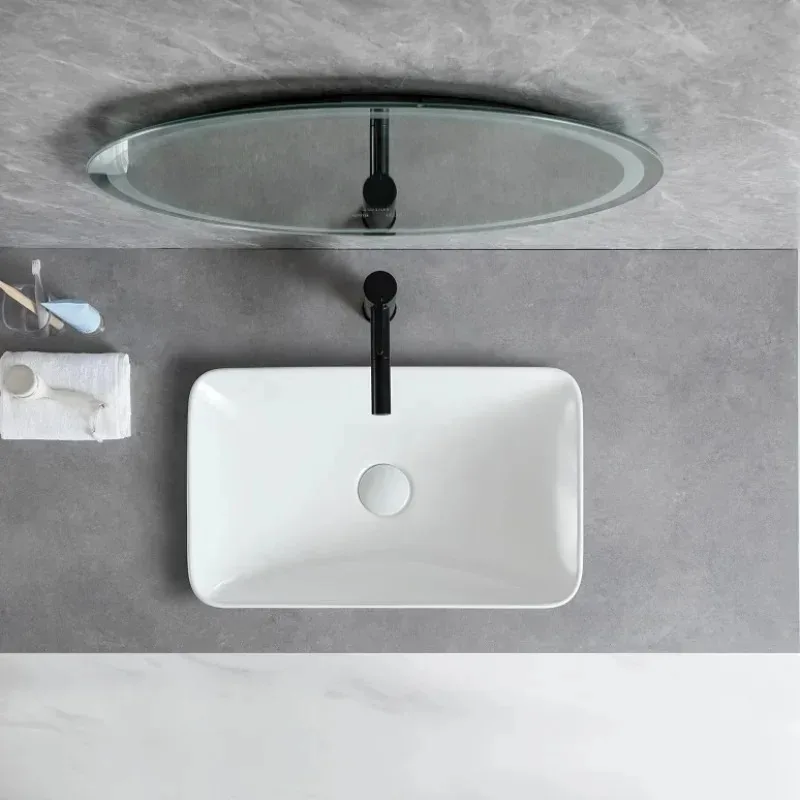 

Bathroom Countertop Basin Balcony Washbasin Ceramic Wash Basin Home White Artn Square Bathroom Sink Wash Basin