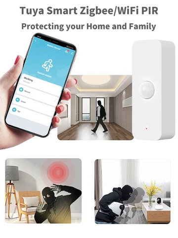 Tuya WiFi Zigbee PIR Motion Sensor Smart Home Human Body Infrared Detector Security Smart Life Works With Alexa Google Home