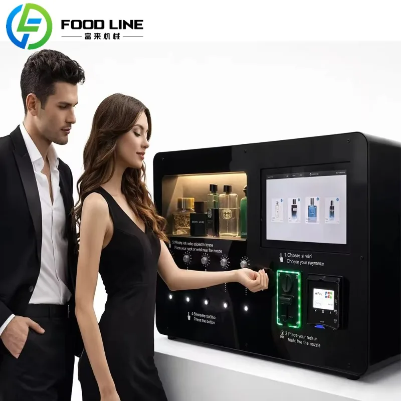 

Custom Automatic Perfume Wall Mounted Vending Machine Cologne Sprayer Apple Pay Card Reader for Shopping Malls