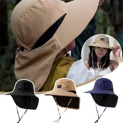 Summer Shade Hat Large Eave Sunscreen Breathable UV Quick-drying Rock Hiking Camping Protection Sun Hat Outdoor Detachable S9J5