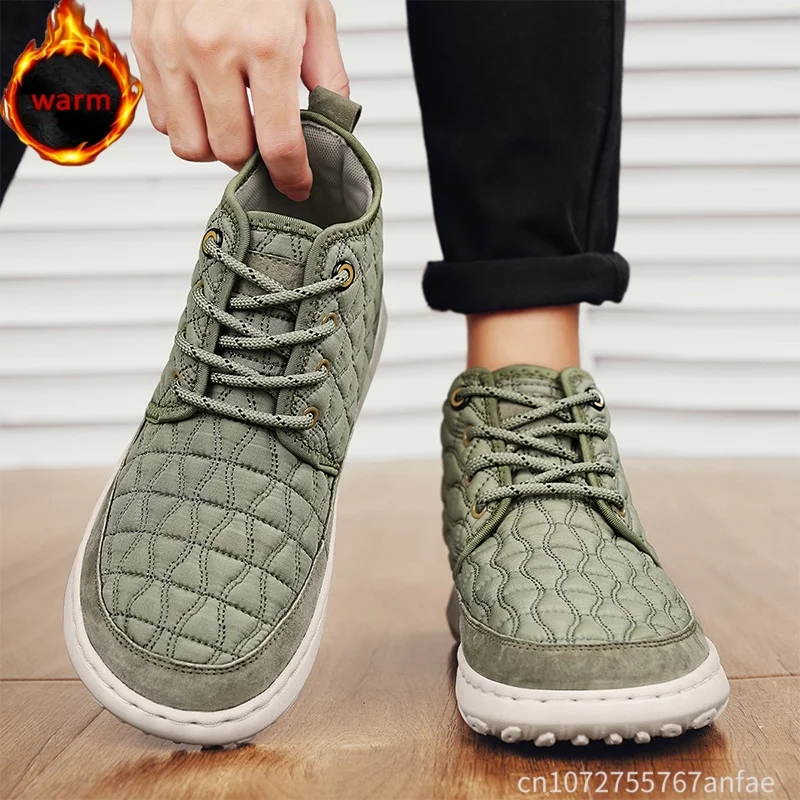 Winter Men's Boots Plush Warm Men Snow Boots Plus Size Lightweight Boots Outdoor Comfortable Men Ankle Boots Winter Men Sneakers