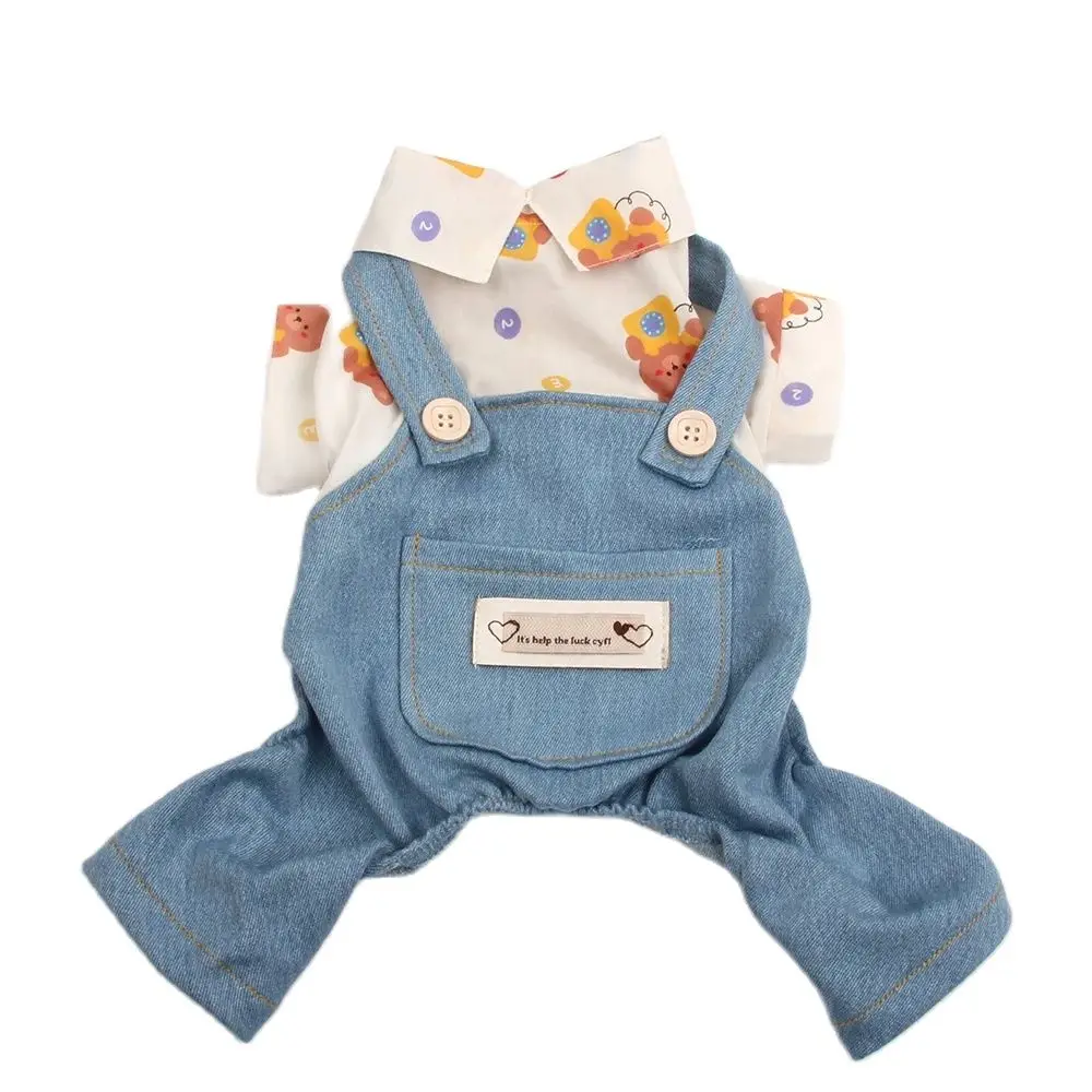 بذلة مطبوعة للحيوانات الأليفة للكلاب والقطط ، معطف جرو ، تي شيروتي ، تصميم حزام الكتف ، ملابس الربيع ، ملابس الصيف #2