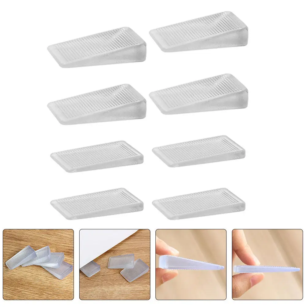 8Pcs Furniture Shims PVC Sloping Anti Slip Leveling Pads for Bookcase Table Sofa Door Wedges Wear Resistant Furniture Levelers
