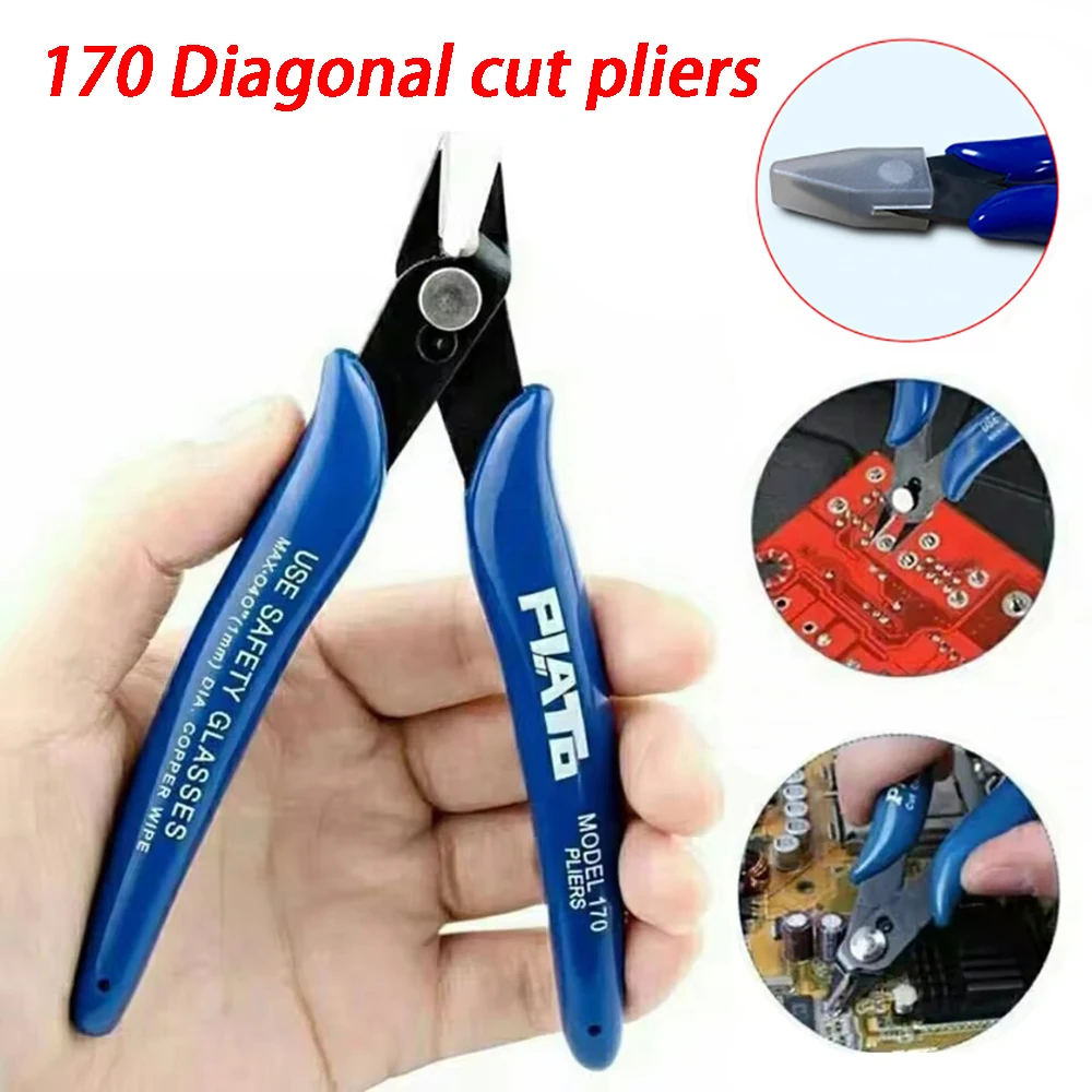 

170-ножницы, синие диагональные плоскогубцы, электронные плоскогубцы, пластиковые плоскогубцы для водяных насадок, триммер «сделай сам», диагональные боковые кусачки