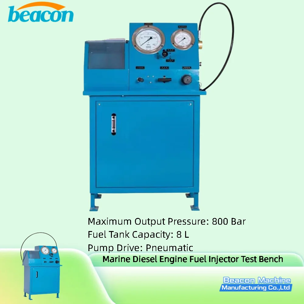Pneumatic Marine Diesel Engine Fuel Injector Test Bench 80MPa High Pressure Heavy Duty Injector Spray Pattern Tester