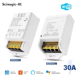220V Wifi 30A Smart Switch Relay Module 85-250V 20A RF Controller Receiver SmartLife Tuya Remote Control Alexa Home Automation
