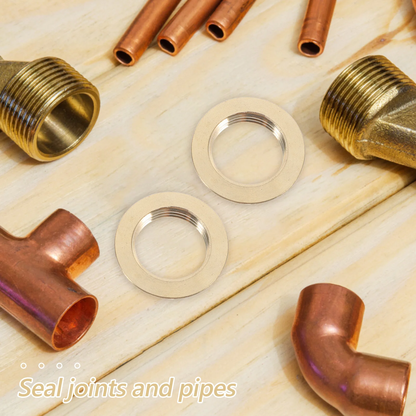 

6Pcs Female Nut Brass Pipe Fitting Locking Nuts Flanged Insert Nut Set Bathroom Fixing Thread Pipe Fitting