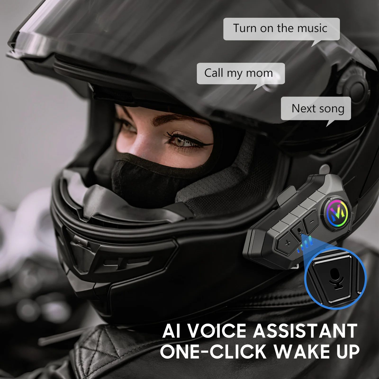 .3 Мотоциклетная гарнитура Hi-Fi Звук Длительный срок службы Шумоподавление Беспроводной полнолицевой динамик