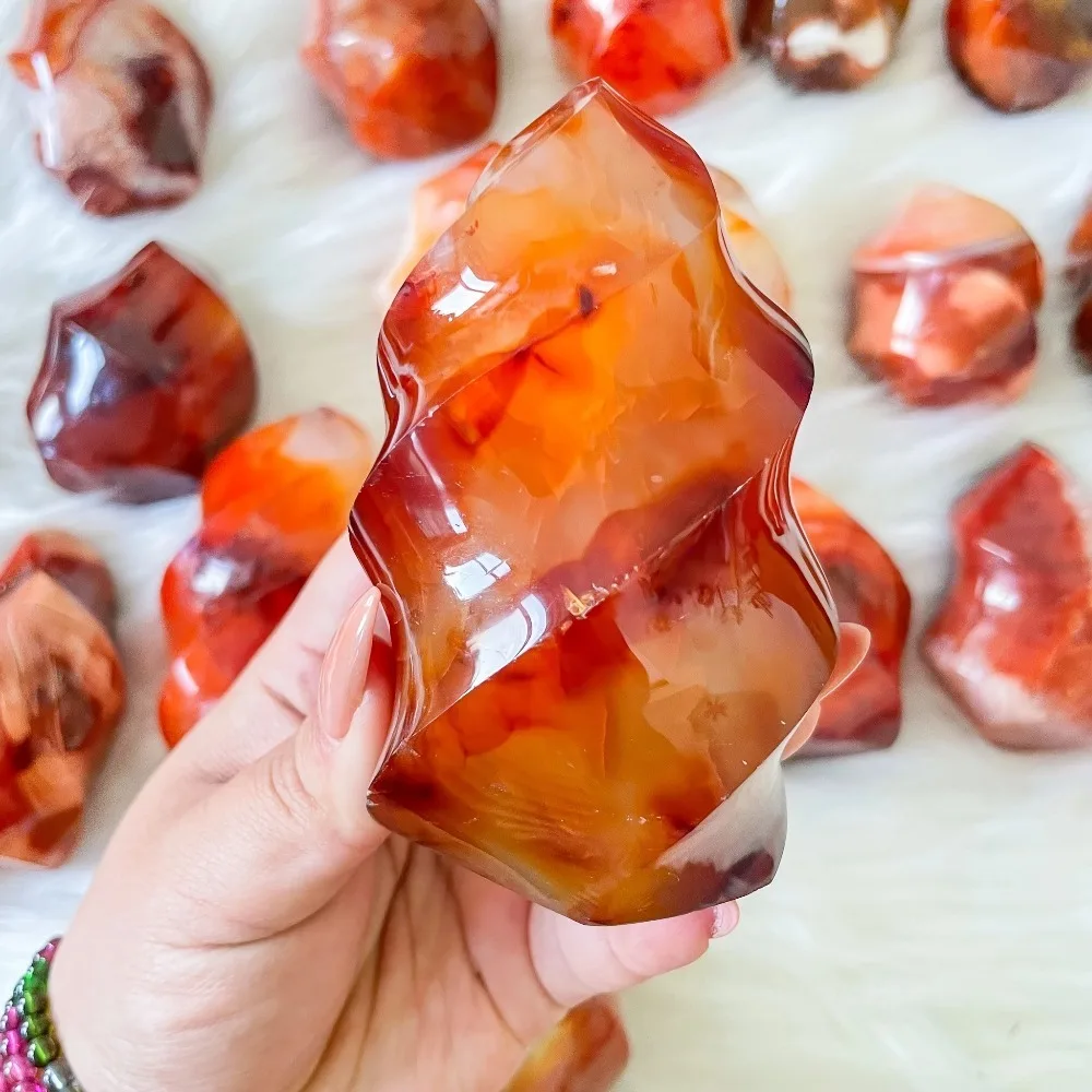 Natural Carnelian Torch Crystal Mineral Specimen Crystal Stone Healing Magic Advanced Collection Eliminate Magnetism Gifts
