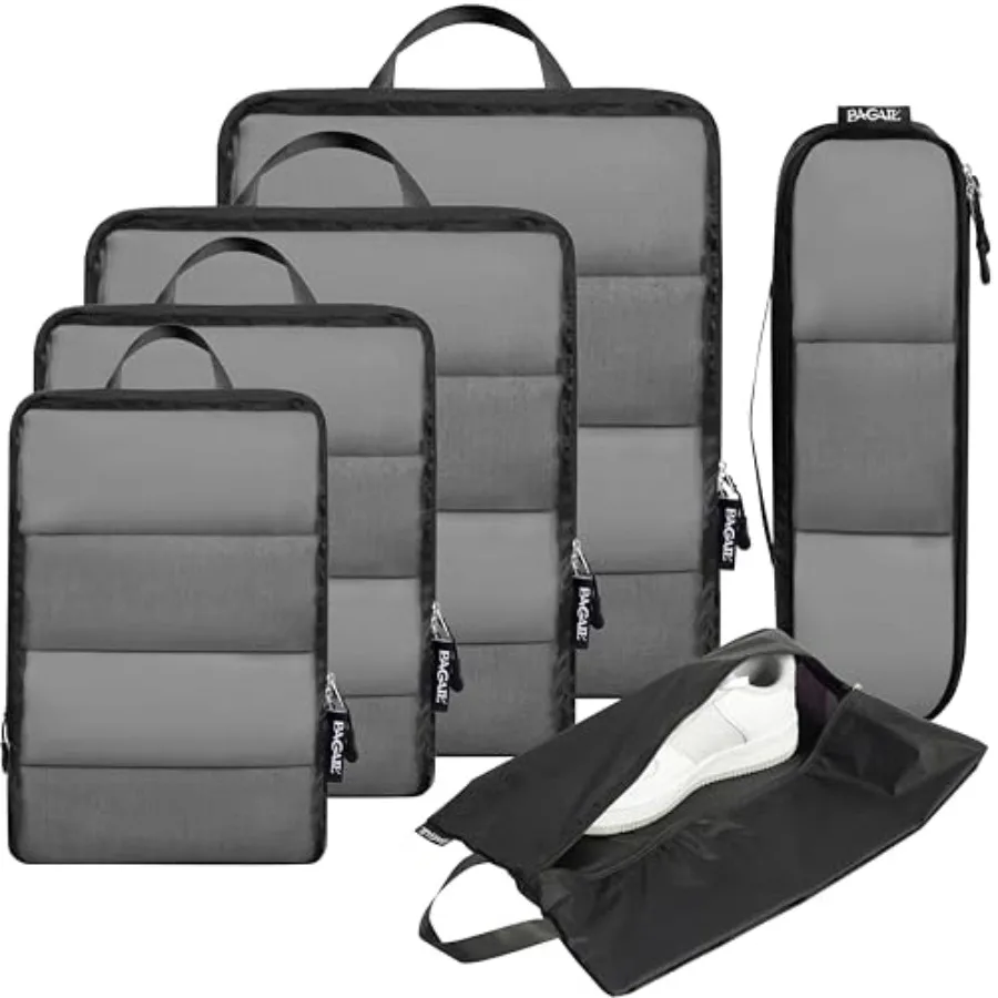 

6 Set Ultralight Compression Packing Cubes for Travel Luggage Organizer in Multiple Colors with Space-Saving Design