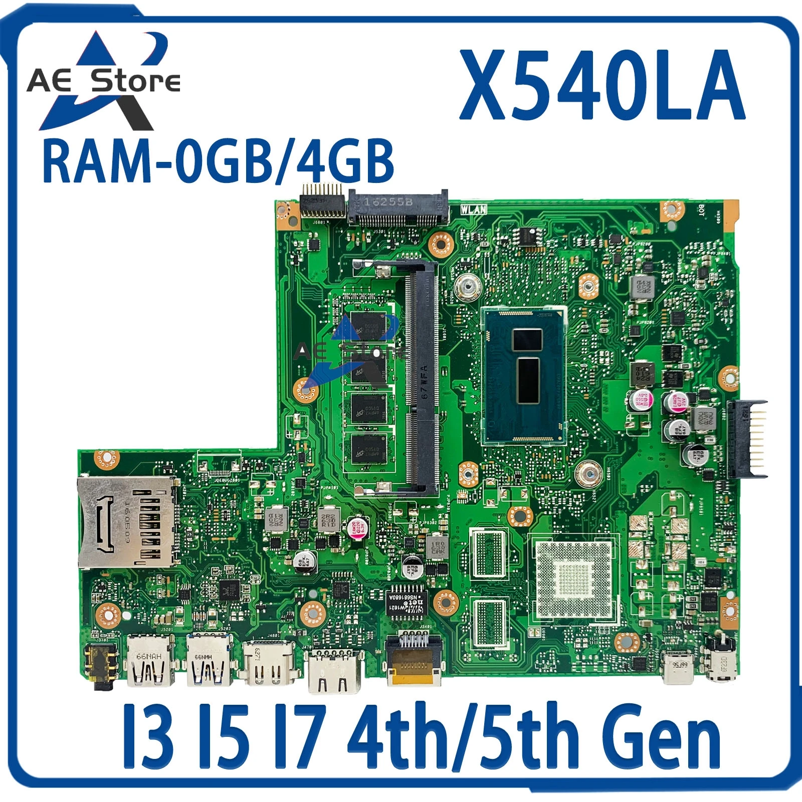 

X540LA Notebook X540L Mainboard For ASUS VivoBook A540LA F540LA K540LA R540LA X540LJ Laptop Motherboard i3 i5 i7 0G/4G/RAM UMA