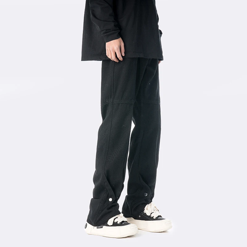 

Black Casual Straight Leg Men's Jeans Trendy High Street Vibe Spring Autumn Wear Comfortable Long Pants Youth Fashion