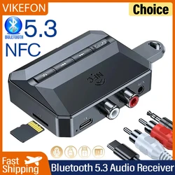 NFC Bluetooth 5.3 Audio Receiver 3.5mm AUX RCA USB TF HIFI Stereo Music Wireless Adapter With Mic For Car Kit Speaker Amplifier