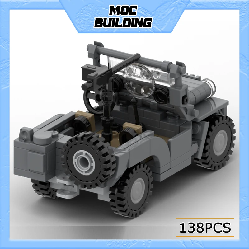 MOC Military Series Jeep Model Building Blocks 1:35 Scale Light Truck DIY Assemble Bricks Creative Car Toys Collection Gifts