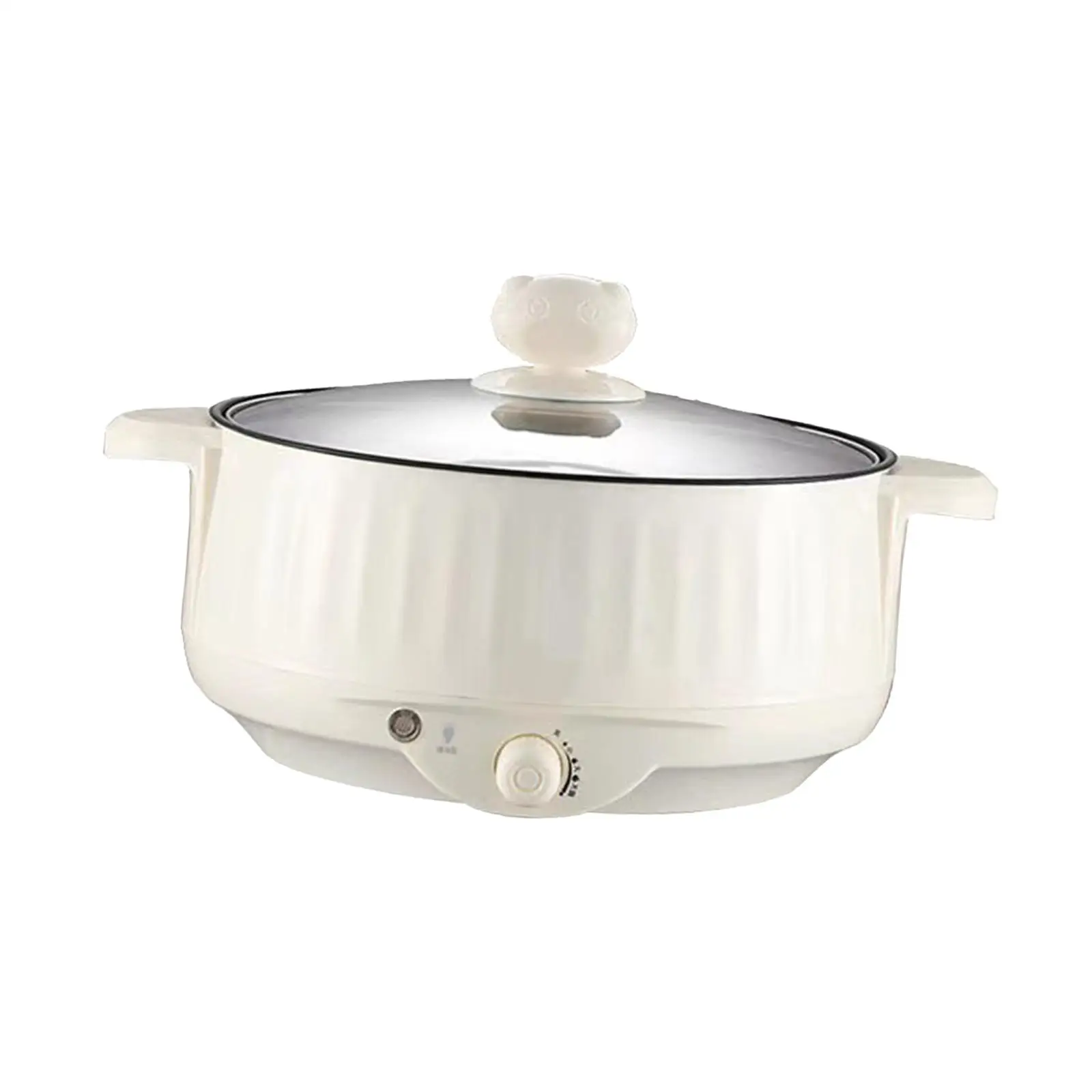 ทําอาหารไฟฟ้าหม้อ Nonstick 1.7L สแตนเลสสตีลมัลติฟังก์ชั่น 3 เกียร์กระทะไฟฟ้าสําหรับก๋วยเตี๋ยว Ramen โจ๊กไข่