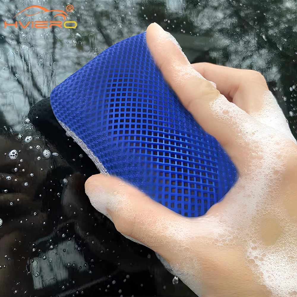 

1X Auto Paint Care Mesh Cloth Water Absorption Car Washing Thickened Honeycomb Sponge Block Polishing Motorcycles Cleaning Tool