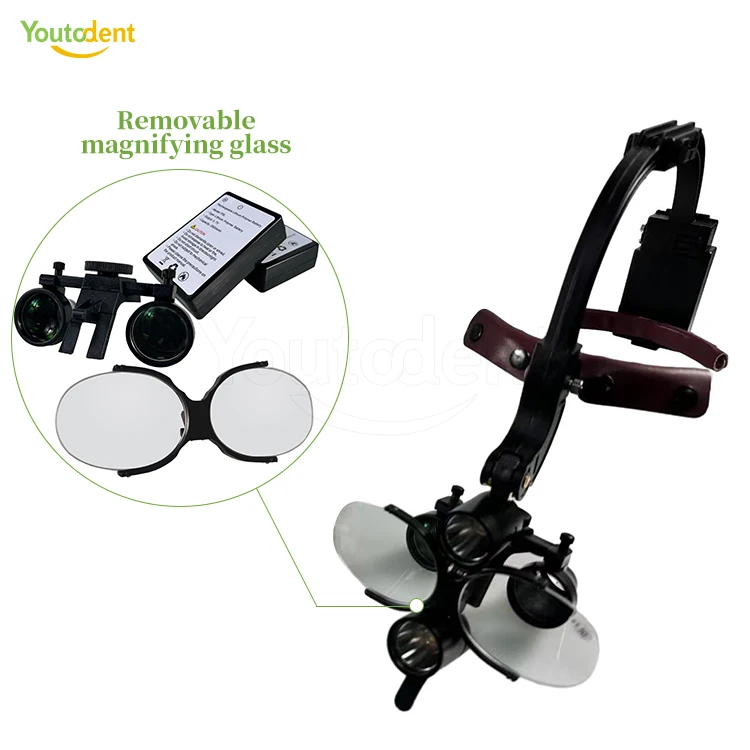 Dr. Kim Dental LED Head Light Lamp 2.5X 3.5X Magnification Binocular Loupes 5W Electric Power Source Dentist Surgical Headlight view 4
