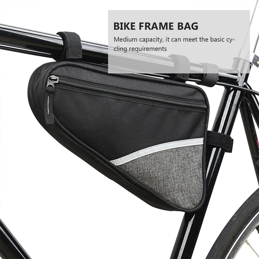 

Велосипедная водонепроницаемая треугольная сумка, сумка на переднюю раму, средней емкости, прочная светоотражающая сумка для езды на горном дороге, повседневные предметы первой необходимости