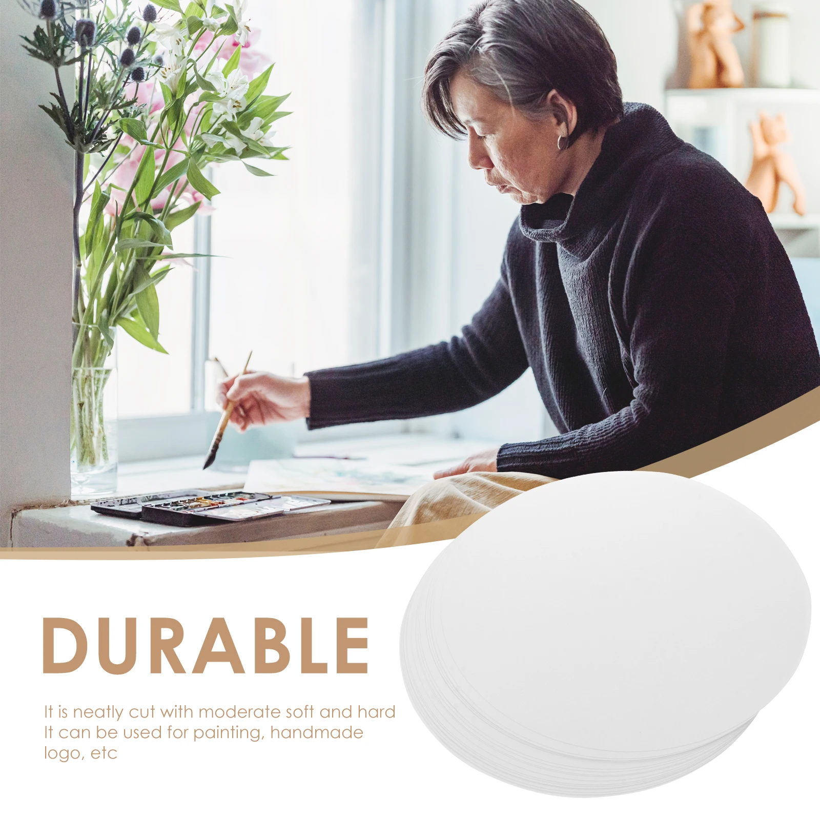 

20Pcs Round Painting Cardboard Thickened Premium DIY Drawing Sheets for Crafts Birthday Wedding Christmas Decorations Smooth