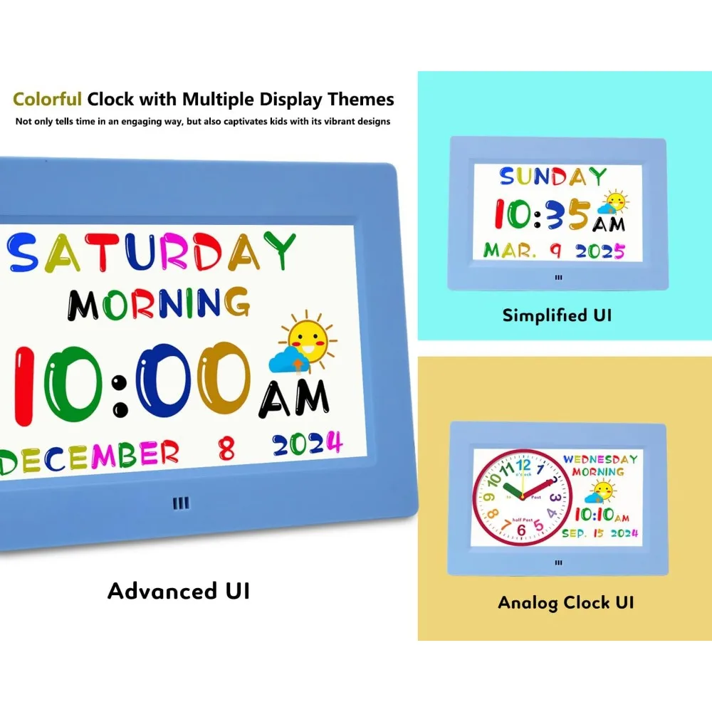 ساعة تعليمية رقمية مع وقت التحدث، 24 منبهًا، وعرض التقويم وجهاز تحكم عن بعد - سهلة كهدية عيد ميلاد للأطفال #3