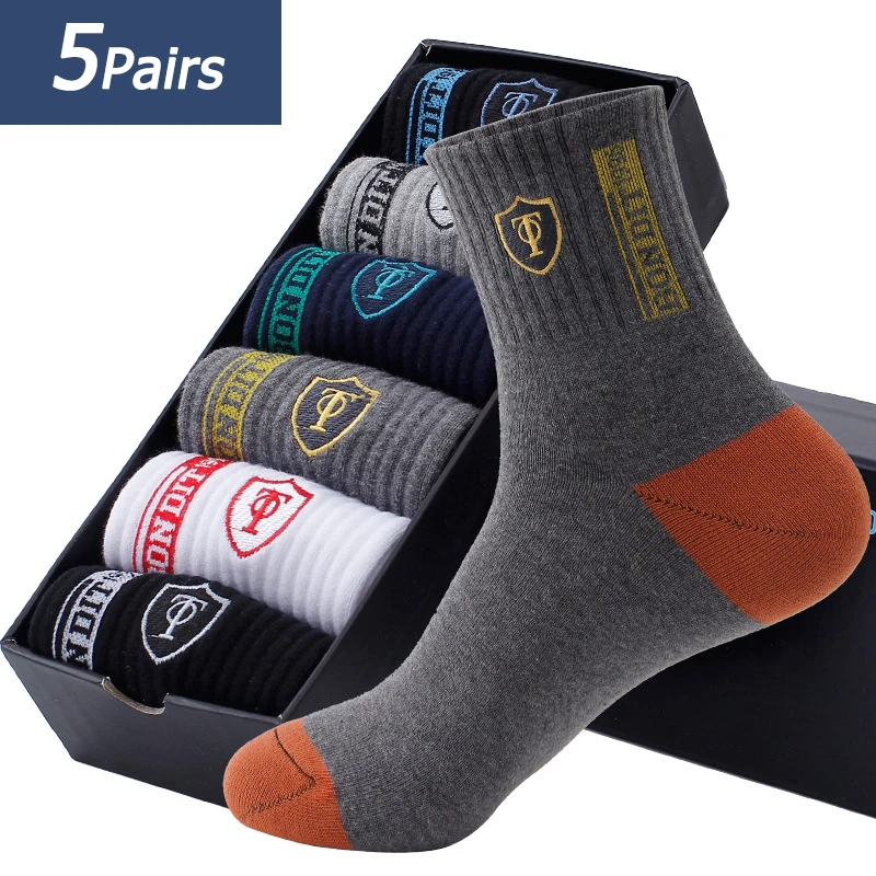 

5Pairs Men Sport Socks Leisure Sweat Absorbent Comfortable Thin Breathable Outdoor Football Cycling Sport Socks Basketball Meias