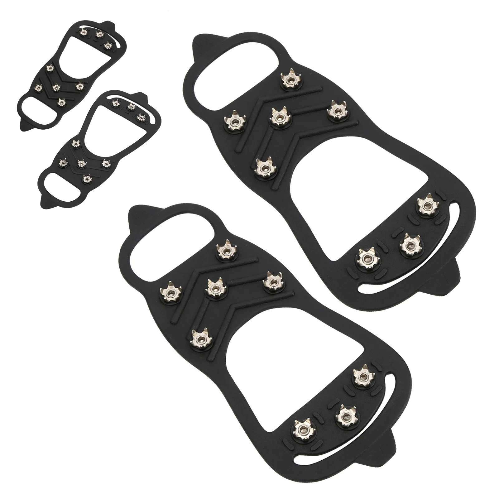 

1 пара кошек для ногтей с 8 зубьями для прогулок по снегу, противоскользящие кошки для ледяной обуви, чехлы с шипами, противоскользящие шипы для обуви