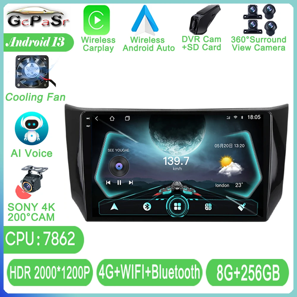 

Android 13 For Nissan Sylphy B17 Sentra 12 2013-2018 Car Radio Auto Multimedia Video Player DSP Head Unit 5G WiFi TB NO 2din DVD