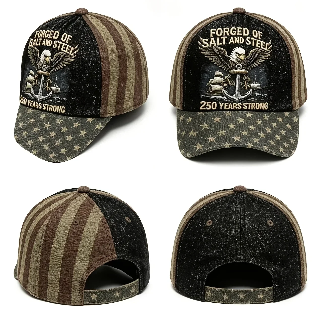 Customization 250th Anniversary Flag Cap - Adjustable Breathable Hat Suitable For 4th Of July, 3D Printed Design With National E