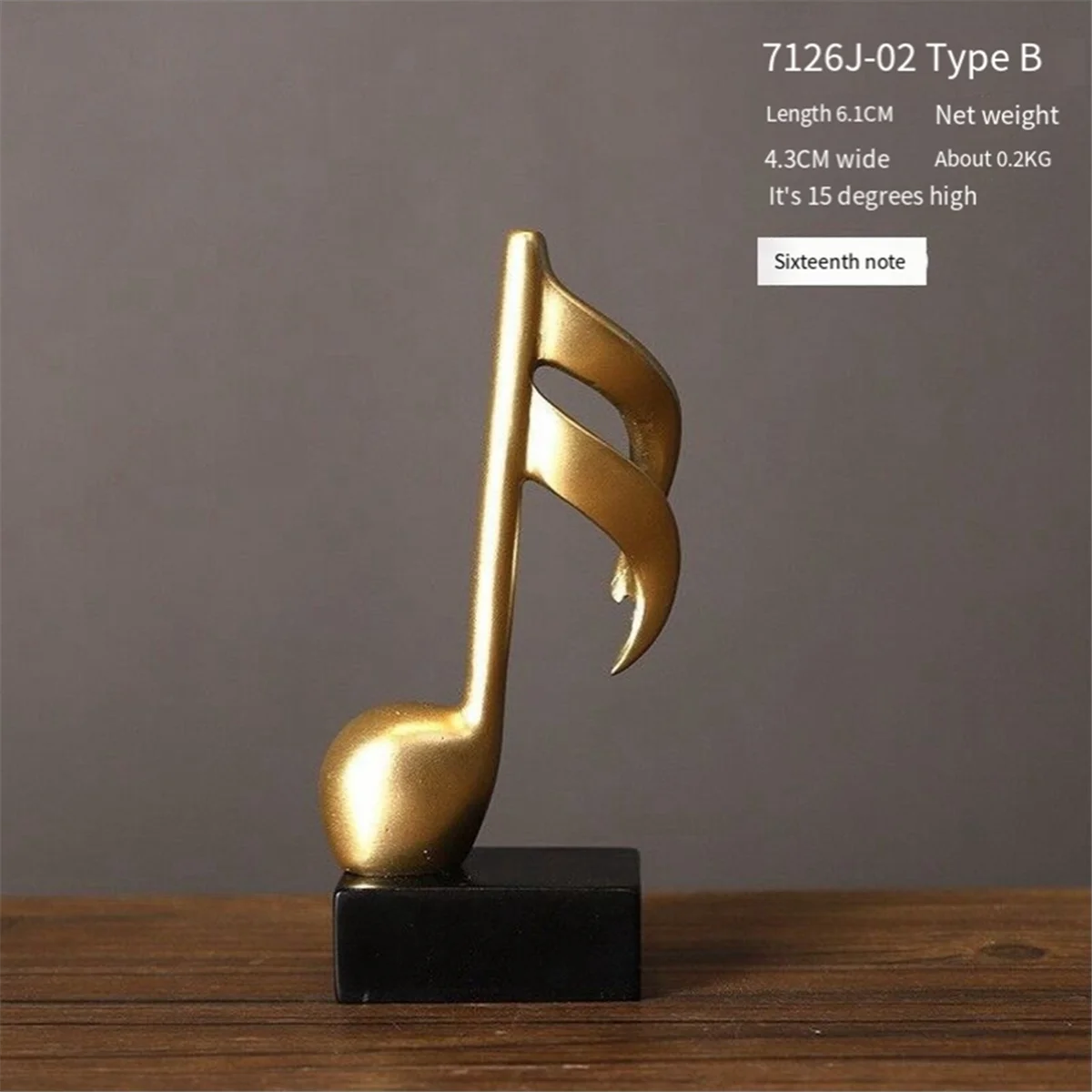 

Music Note Decor Musical Sculpture Statue Resin Music Note Figurine for Home Piano Gifts Resin Ornaments