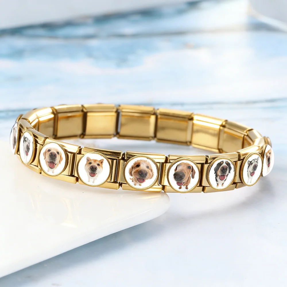 Trendy Pet Dog Series Italian Link Fit 9mm Stainless Steel Jewelry DIY Original Design Women Men Bracelet Making Beads Charms