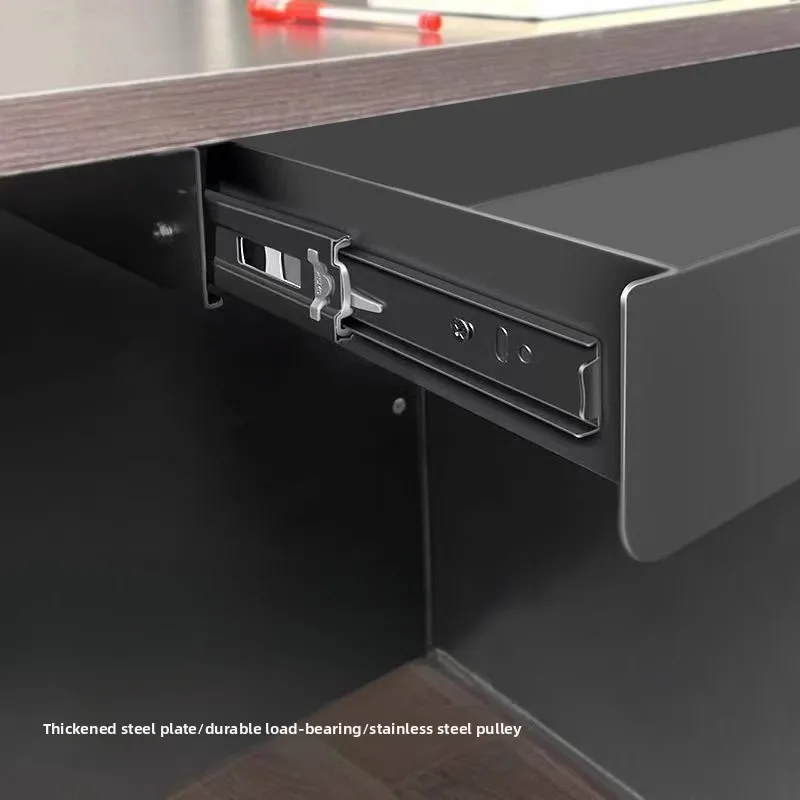 Steel Under Desk Pull-Out Drawer, Heavy Duty Hidden Storage Organizer with Slide-Out Tray, Sturdy Metal Cabinet for Office Home