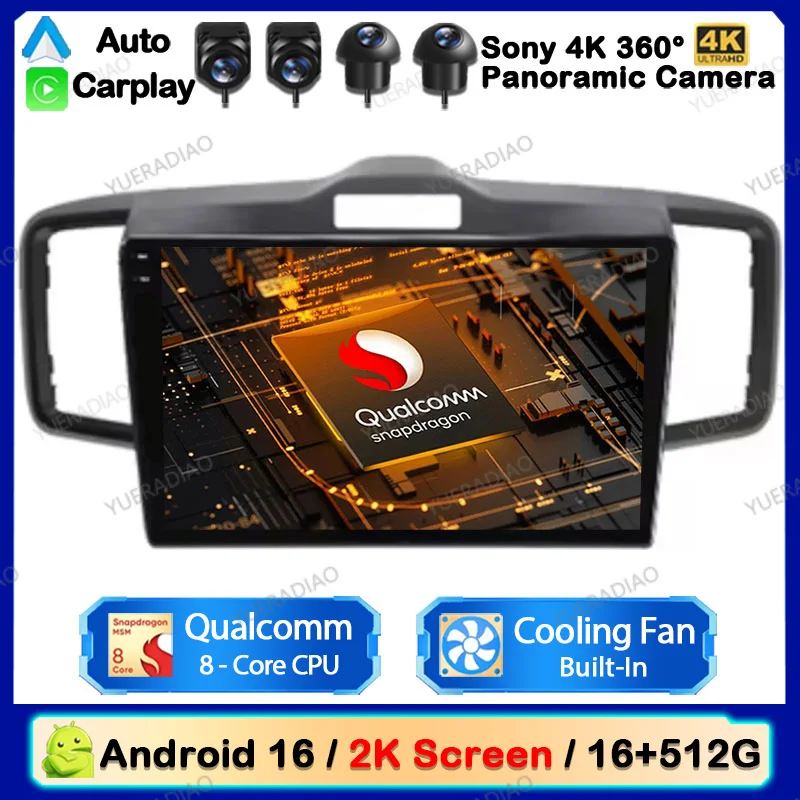 Android 16 Car Radio For Honda Freed 2008 2009 - 2016 Qualcomm Multimedia Stereo Viedo Player GPS Navigation 4G WIFI Head Unit