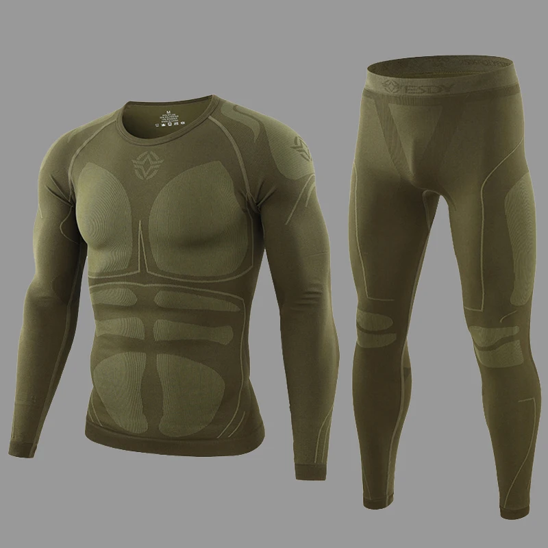 

Winter Warm Tight Tactical Thermal Underwear Sets Men Outdoor Function Breathable Training Cycling Thermo Underwear Long Johns