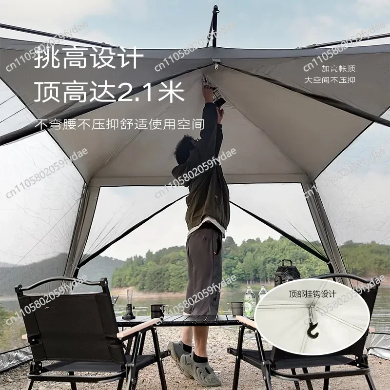 New Outdoor Camping Tent Quick Open Multi-person Large-capacity Park Fishing Sun Protection Awning Mosquito-proof