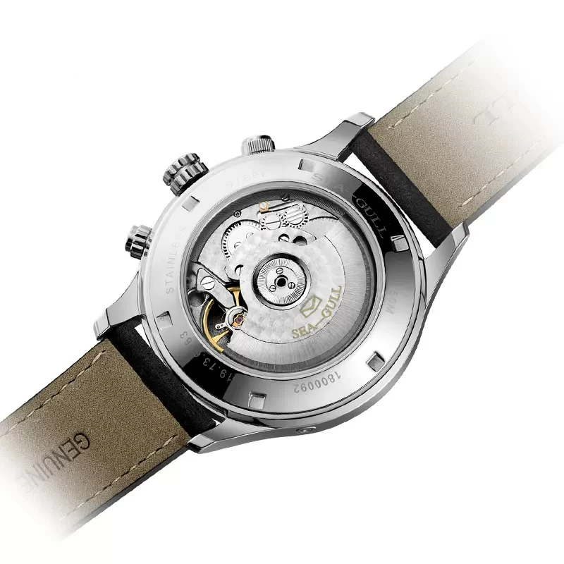 Sea-Gull Dual Time Zone Man's Watch 42mm Calendar Automatic Mechanical Wristwatches 50M Waterproof Watches reloj automático 6063
