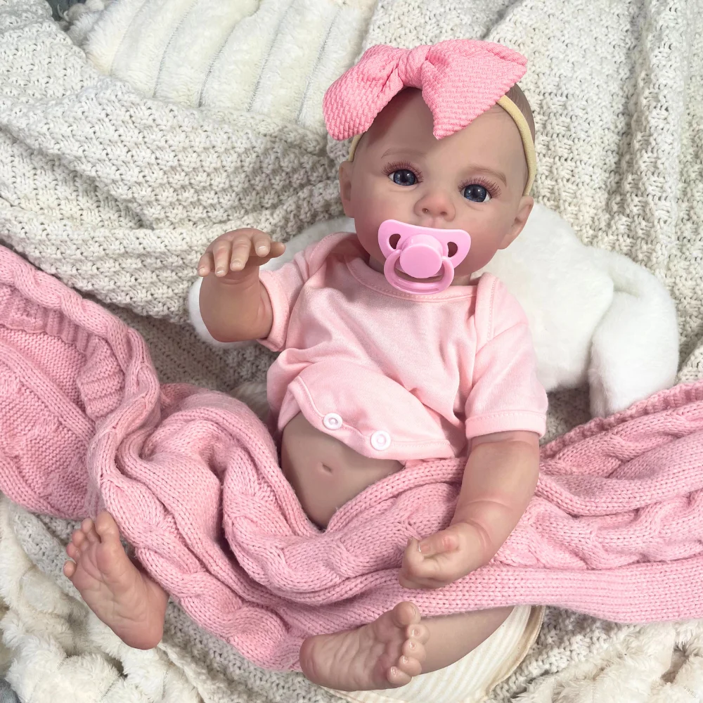 18 pollici Reborn Baby Doll Meadow Girl Corpo completo in vinile 100% fatto a mano 3D Pelle da collezione Art Doll Toy Compleanno Regalo di Natale