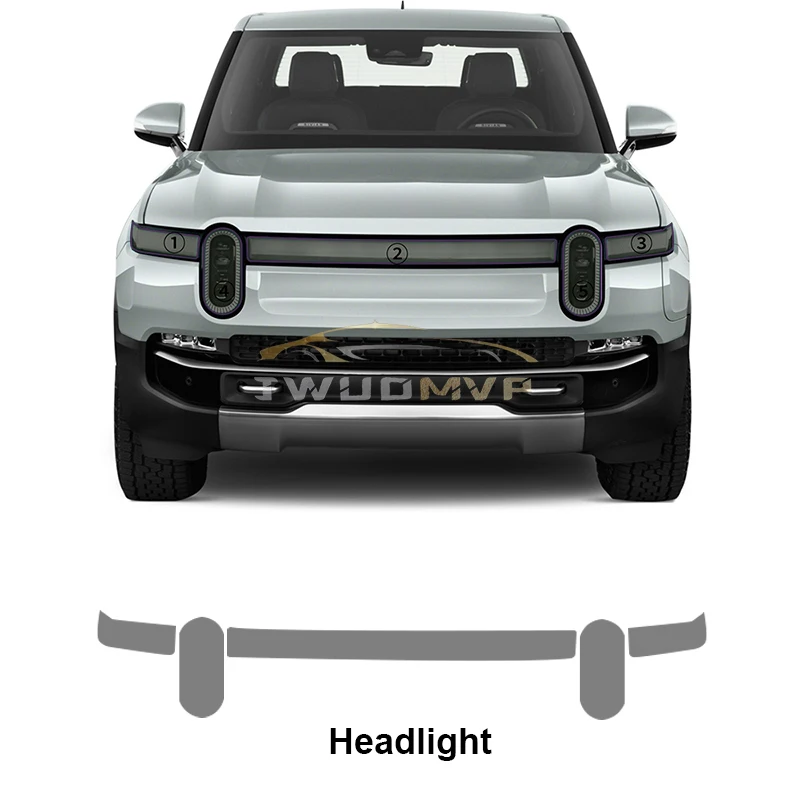 PPF TPU Smart Photochromic Headlight Protection Film for Rivian R1T 2021 2022 2023 Self-healing Anti-scratch Film