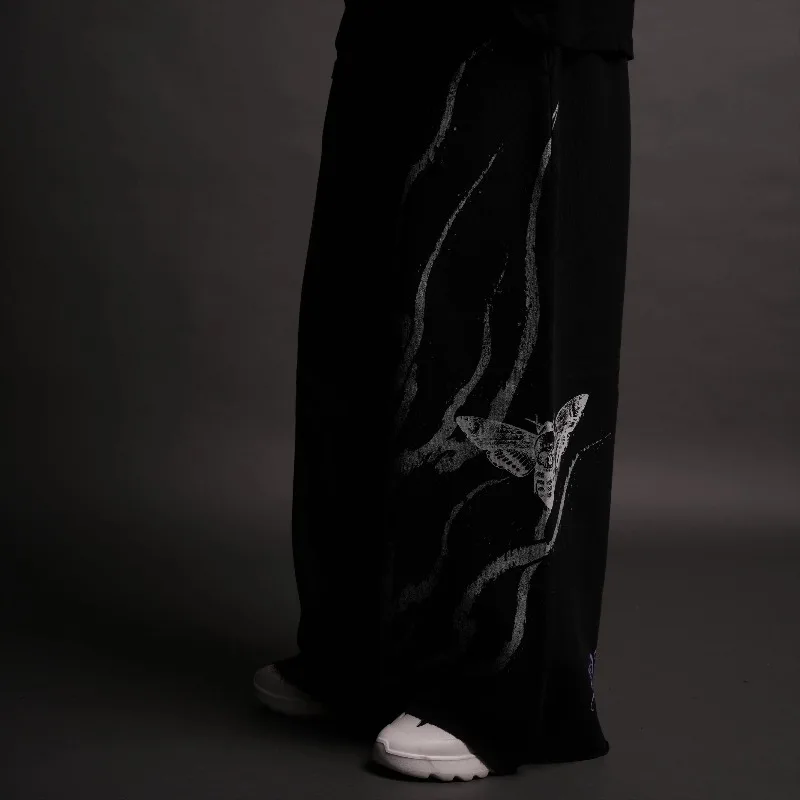 Lonamente gótico streetwear calças splatter impressão solta ajuste calças casuais escuro academia das mulheres dos homens estilo rebelde