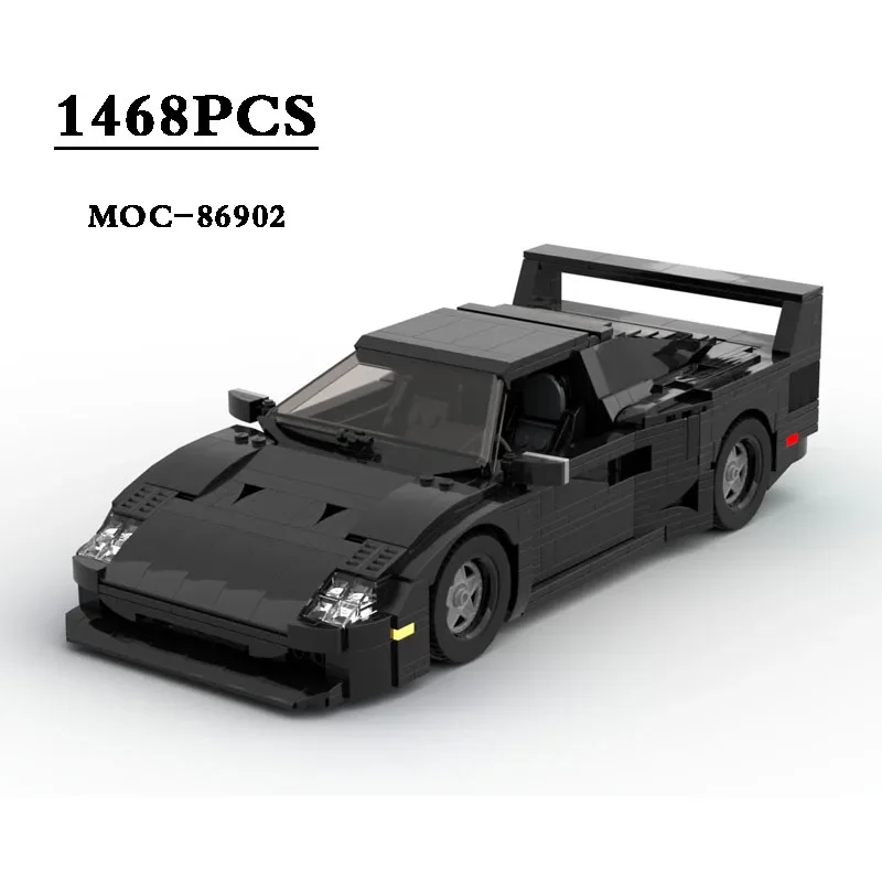 

Classic Racing 10248 F40 Compatible MOC-86902 Roadster 1468 PCS Splicing Assembly Building Blocks Toy Model DIY Kids Gift Gifts