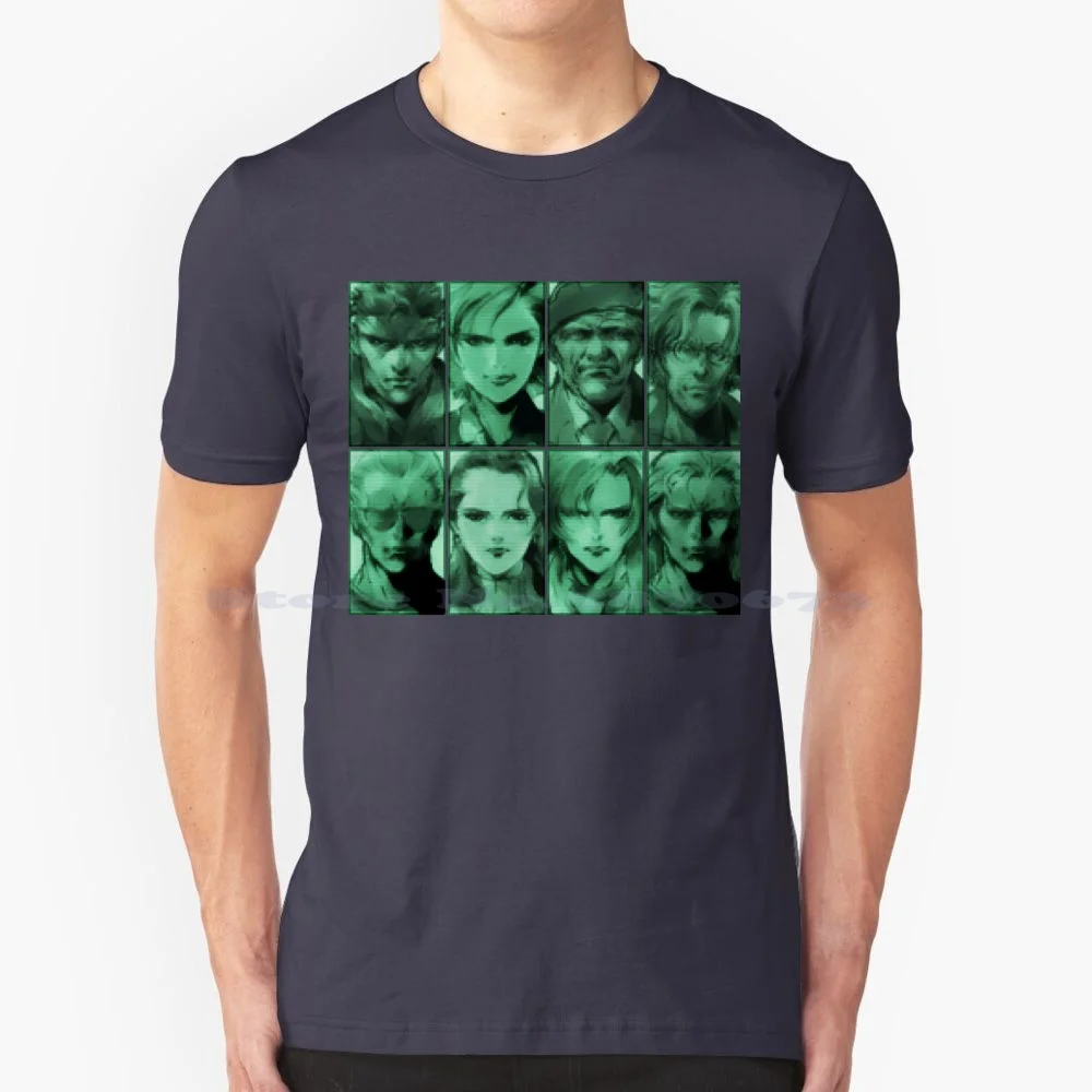 Metal Gear Solid Codec Portraits Unisex T Shirt T Shirt 100% Cotton Tee Mgs Bigboss Outer Heaven Konami Hideo Kojima Metal Gear