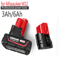 100% Original 12V Rechargeable Battery For Milwaukee 3Ah 6Ah M12 XC Cordless Tools 48-11-2402 48-11-2411 48-11-2401 MIL-12A-LI